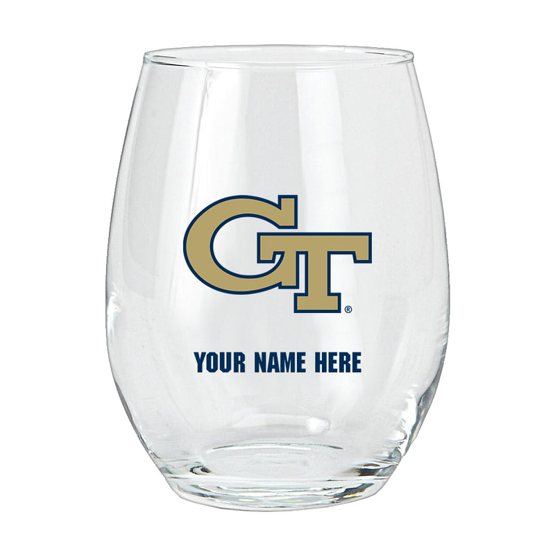 15oz Personalized Stemless Glass | Georgia Tech Yellow Jackets