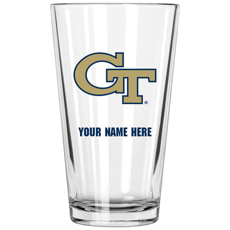 17oz Personalized Pint Glass | Georgia Tech Yellow Jackets