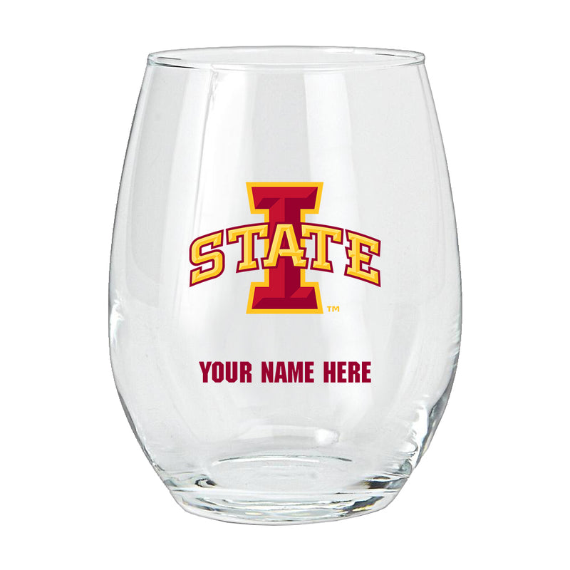 15oz Personalized Stemless Glass | Iowa State Cyclones