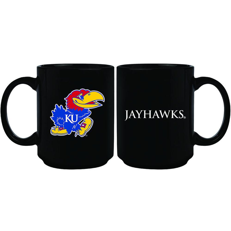 15oz Black Mug | Kansas Jayhawks COL, CurrentProduct, Drinkware_category_All, KAN, Kansas Jayhawks 687746961224 $15.49