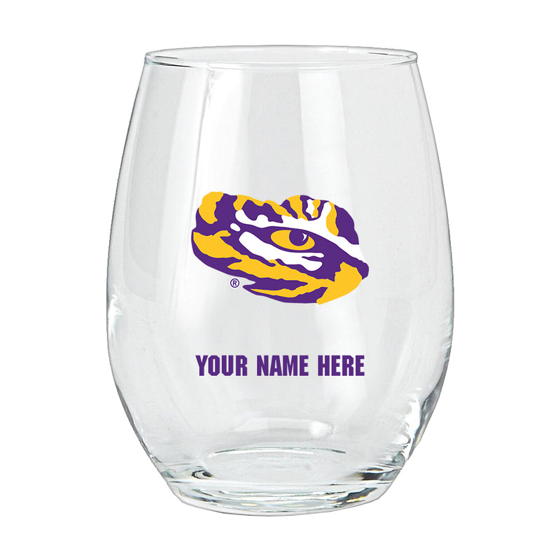 15oz Personalized Stemless Glass | LSU Tigers