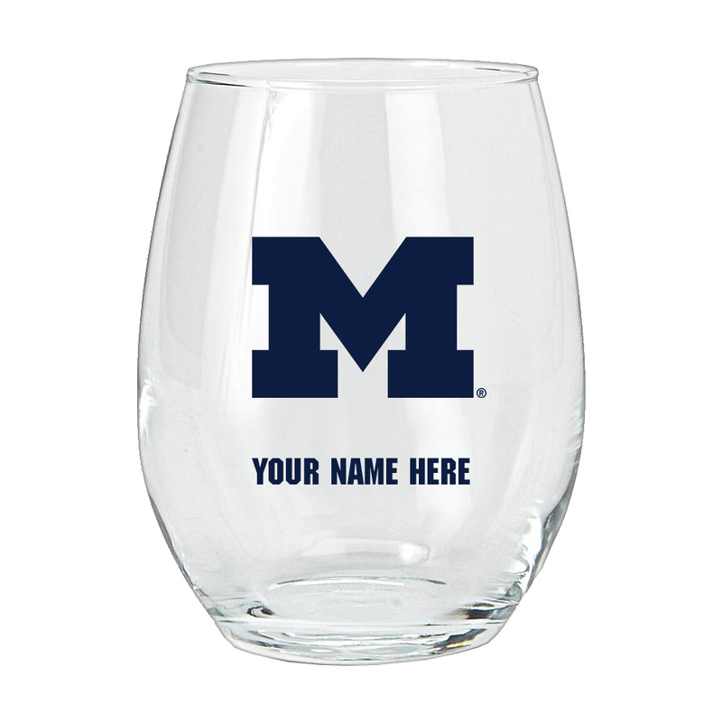15oz Personalized Stemless Glass | Michigan Wolverines