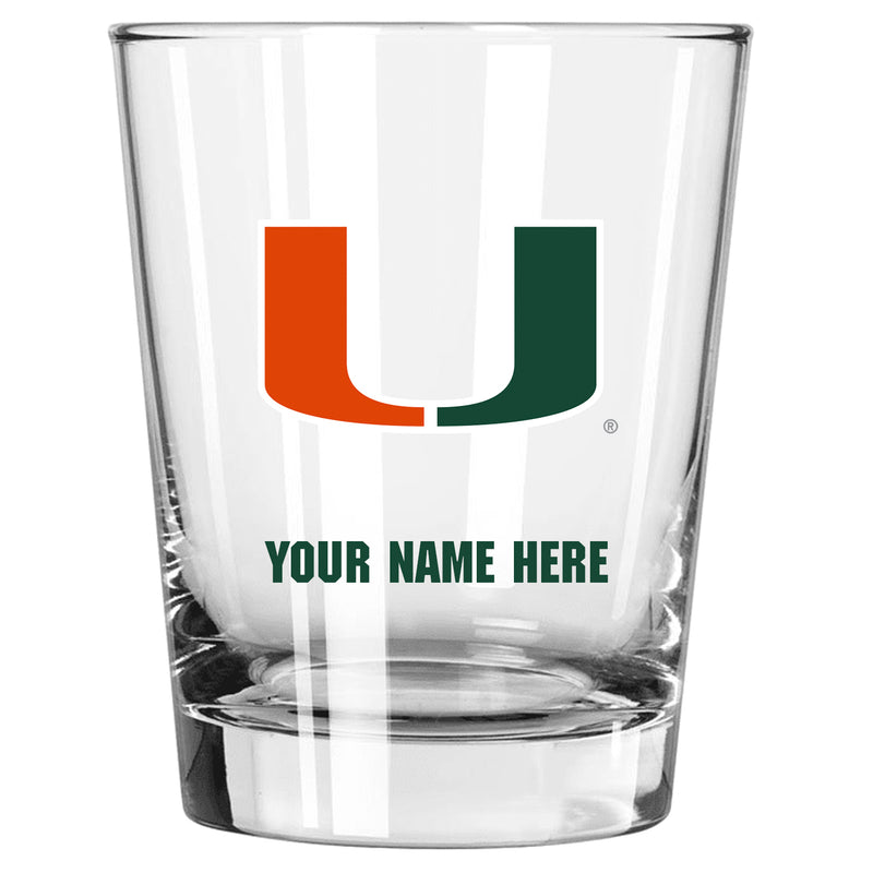 15oz Personalized Stemless Glass | Miami Hurricanes