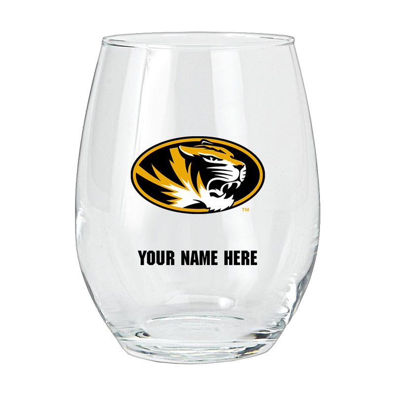 15oz Personalized Stemless Glass | Missouri Tigers