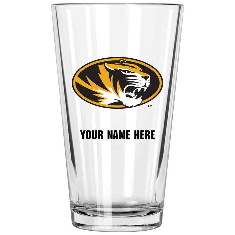 17oz Personalized Pint Glass | Missouri Tigers