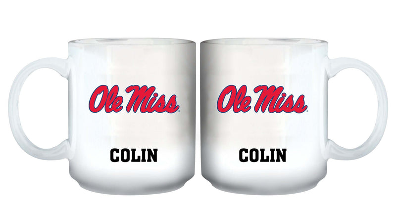 11oz White Personalized Ceramic Mug - Mississippi COL, CurrentProduct, Custom Drinkware, Drinkware_category_All, Gift Ideas, Mississippi Ole Miss, MS, Personalization, Personalized_Personalized 194207465080 $20.11