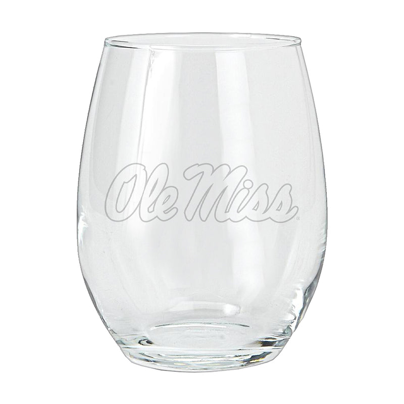 15oz Etched Stemless Tumbler | Mississippi Ole Miss COL, CurrentProduct, Drinkware_category_All, Mississippi Ole Miss, MS 194207265000 $12.49