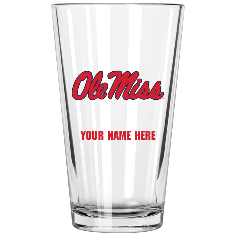 17oz Personalized Pint Glass | Mississippi Ole Miss