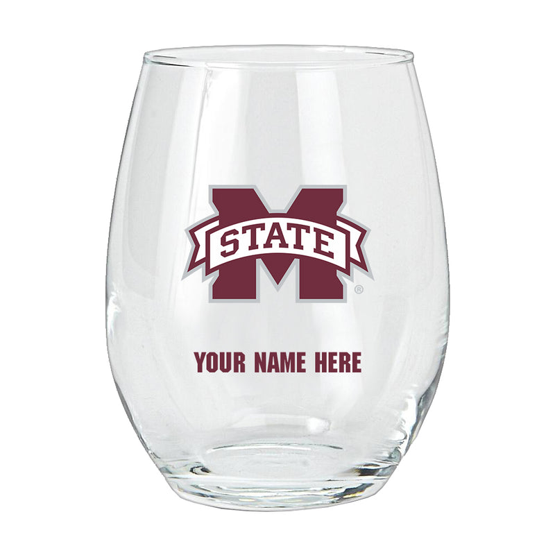 15oz Personalized Stemless Glass | Mississippi State Bulldogs