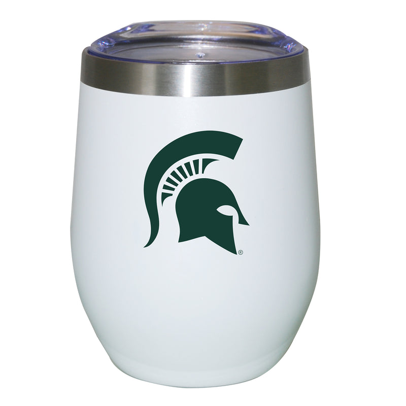 12oz White Stainless Steel Stemless Tumbler | Michigan State Spartans COL, CurrentProduct, Drinkware_category_All, Michigan State Spartans, MSU 194207624708 $27.49