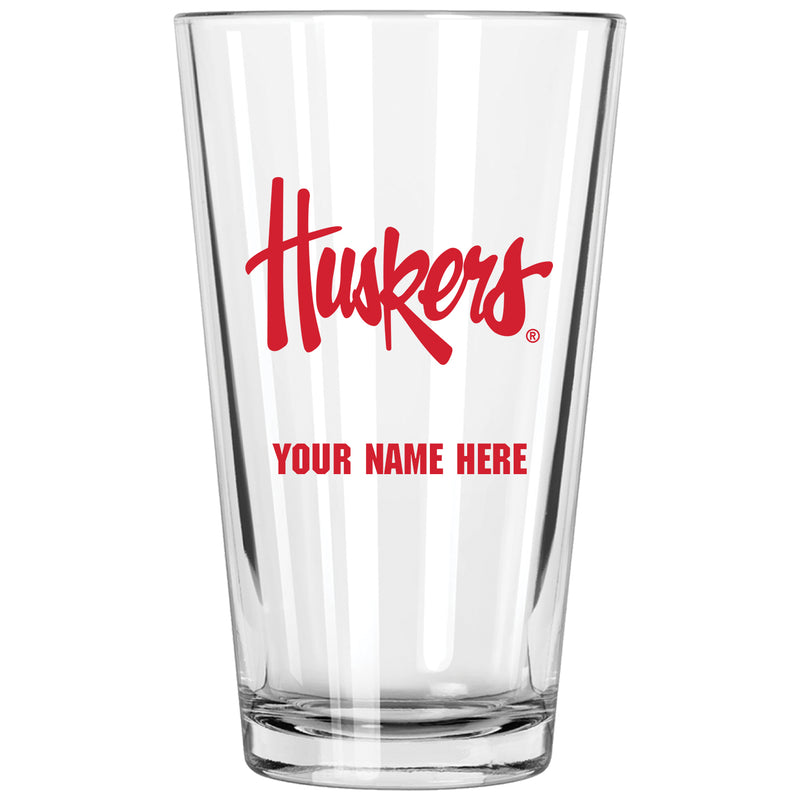 17oz Personalized Pint Glass | Nebraska Cornhuskers