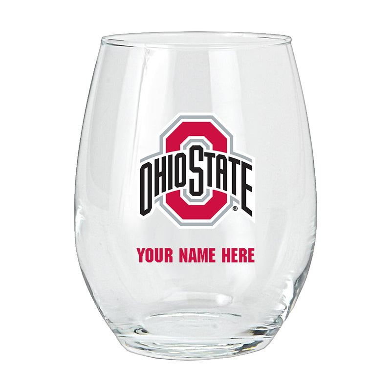 15oz Personalized Stemless Glass | Ohio State University Buckeyes