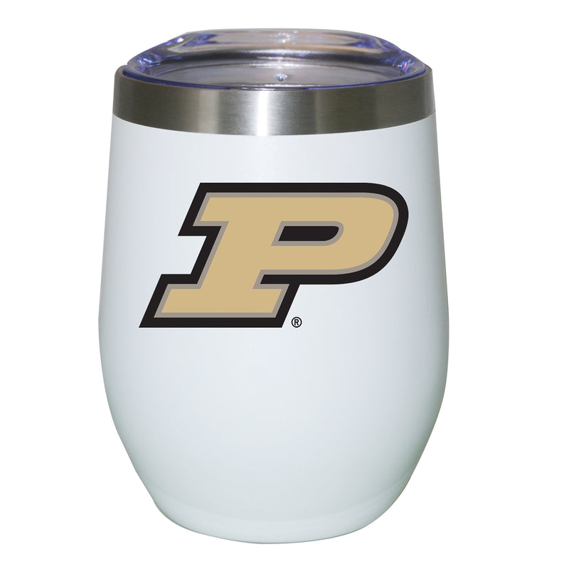 12oz White Stainless Steel Stemless Tumbler | Purdue Boilermakers COL, CurrentProduct, Drinkware_category_All, PUR, Purdue Boilermakers 840198289661 $27.49