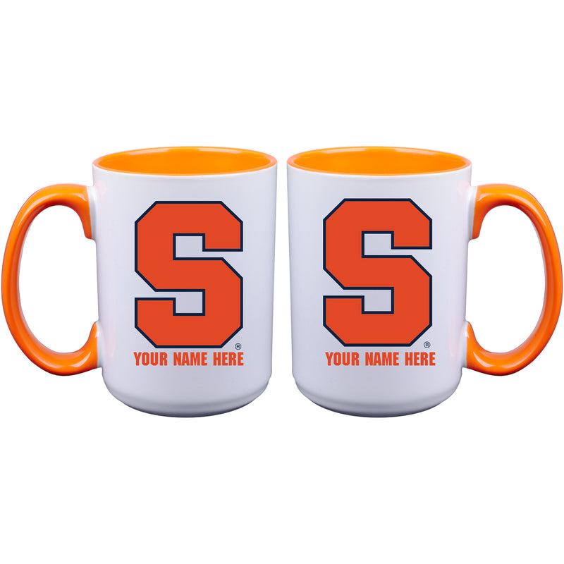 15oz Inner Color Personalized Ceramic Mug | Syracuse Orange 2790PER, COL, CurrentProduct, Drinkware_category_All, Personalized_Personalized, SYR, Syracuse Orange  $27.99