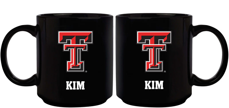 11oz Black Personalized Ceramic Mug - Texas Tech COL, CurrentProduct, Custom Drinkware, Drinkware_category_All, Gift Ideas, Personalization, Personalized_Personalized, Texas Tech Red Raiders, TXT 194207373644 $20.11