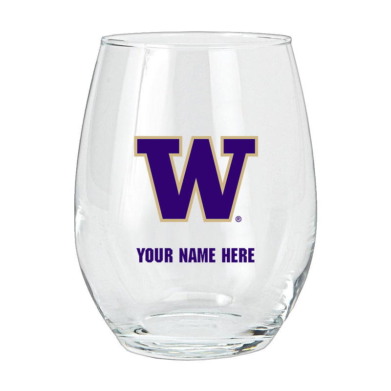 15oz Personalized Stemless Glass | Washington Huskies