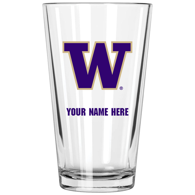 17oz Personalized Pint Glass | Washington Huskies