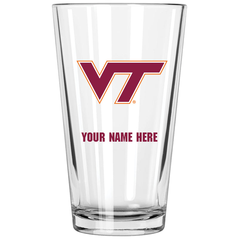 17oz Personalized Pint Glass | Virginia Tech Hokies
