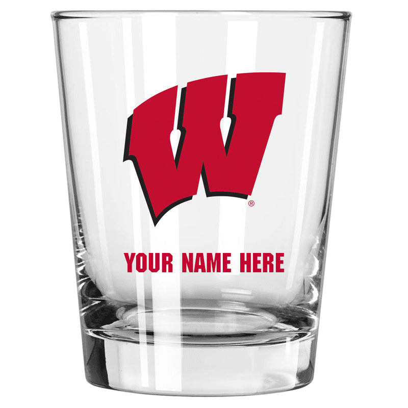 15oz Personalized Stemless Glass | Wisconsin Badgers