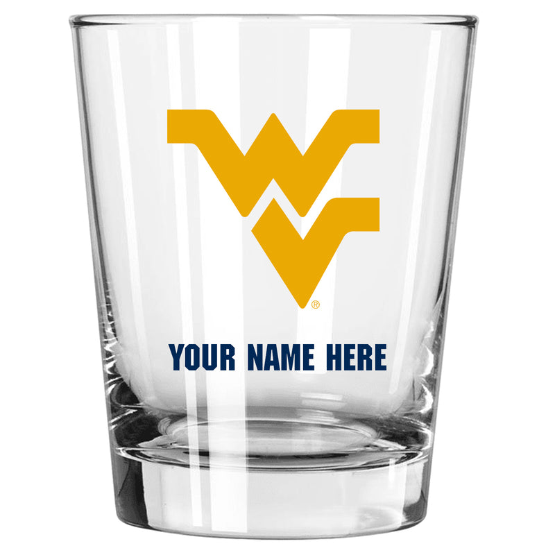 15oz Personalized Stemless Glass | West Virginia Mountaineers