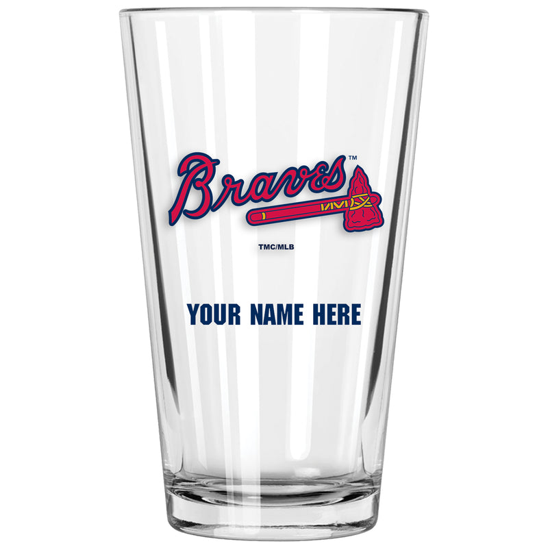 17oz Personalized Pint Glass | Atlanta Braves
