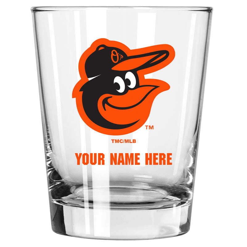 15oz Personalized Stemless Glass | Baltimore Orioles