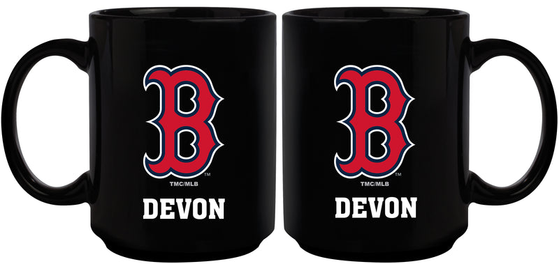 15oz Black Personalized Ceramic Mug | Boston Red Sox Boston Red Sox, BRS, CurrentProduct, Drinkware_category_All, Engraved, MLB, Personalized_Personalized 194207502174 $21.86