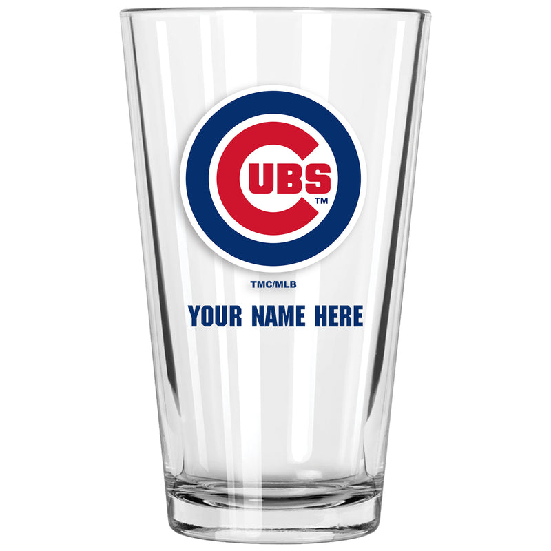 17oz Personalized Pint Glass | Chicago Cubs