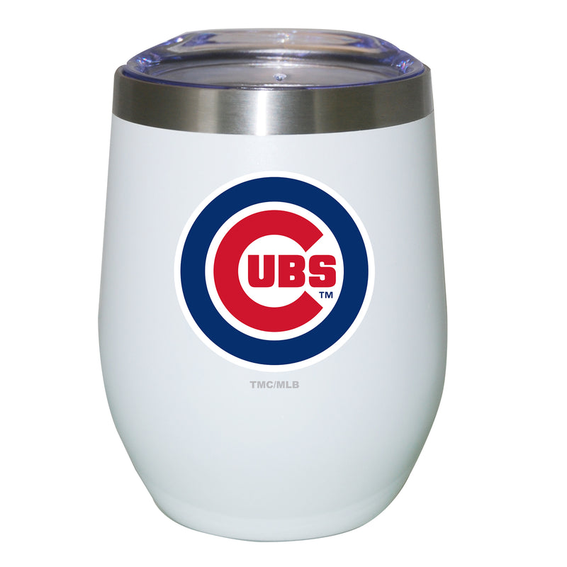 12oz White Stainless Steel Stemless Tumbler | Chicago Cubs CCU, Chicago Cubs, CurrentProduct, Drinkware_category_All, MLB 194207625002 $27.49