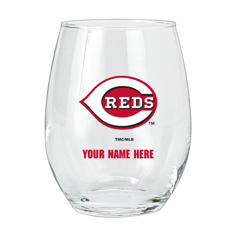 15oz Personalized Stemless Glass | Cincinnati Reds