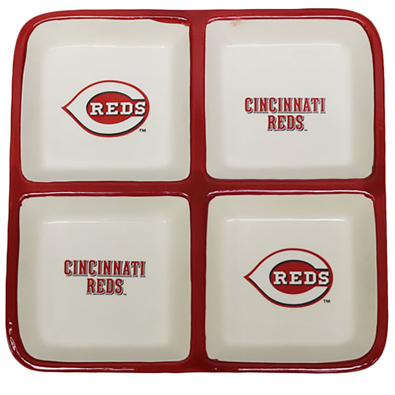 4 Section Square Tray | Cinncinati Reds