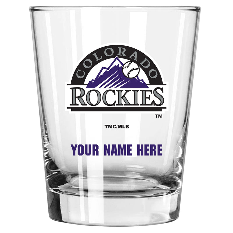 15oz Personalized Stemless Glass | Colorado Rockies