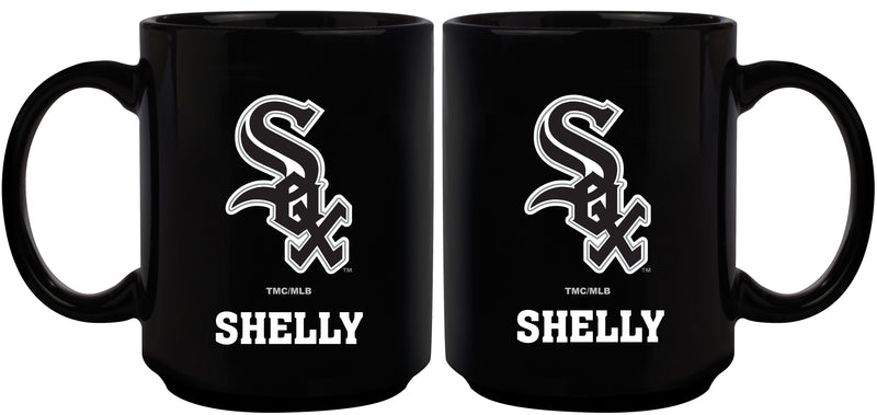15oz Black Personalized Ceramic Mug | Chicago White Sox Chicago White Sox, CurrentProduct, CWS, Drinkware_category_All, Engraved, MLB, Personalized_Personalized 194207502228 $21.86
