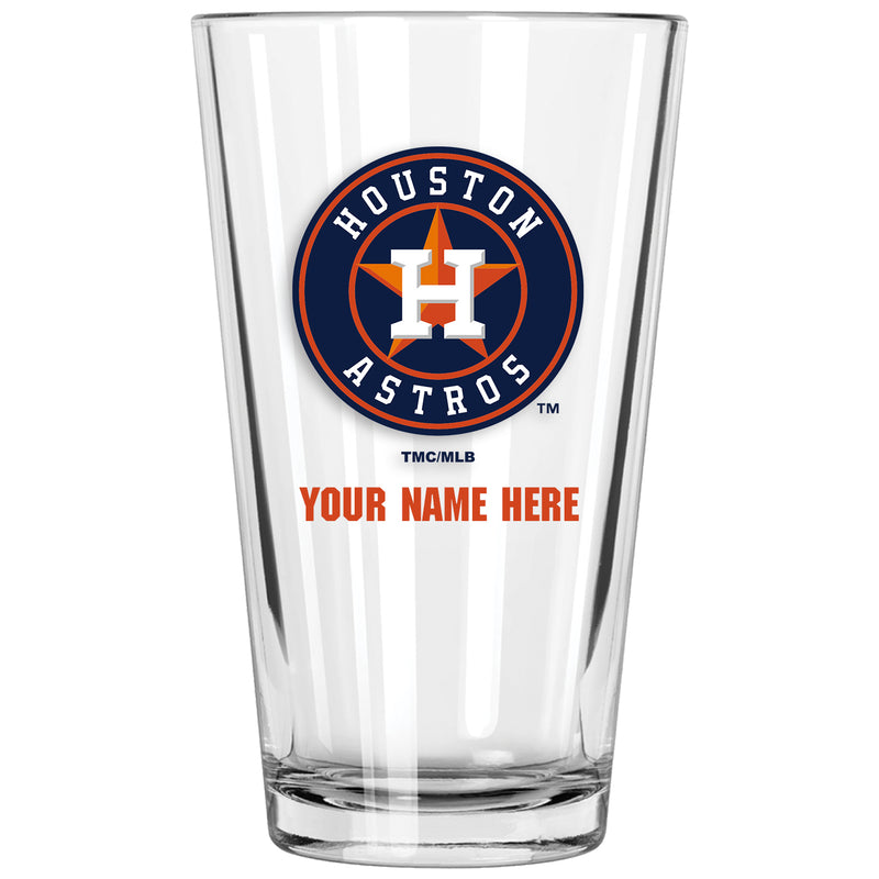 17oz Personalized Pint Glass | Houston Astros