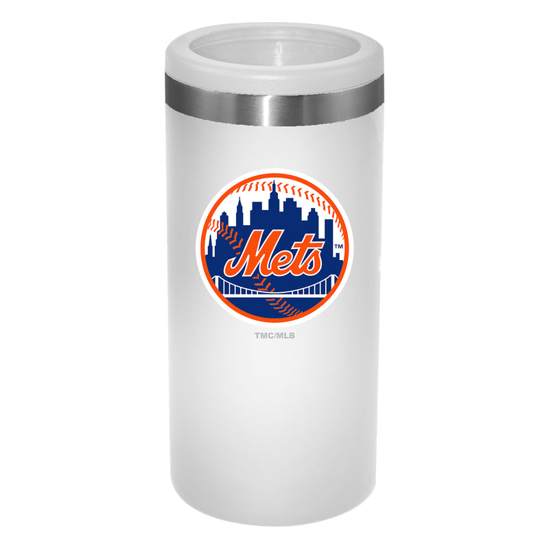 12oz White Slim Can Holder | New York Mets
