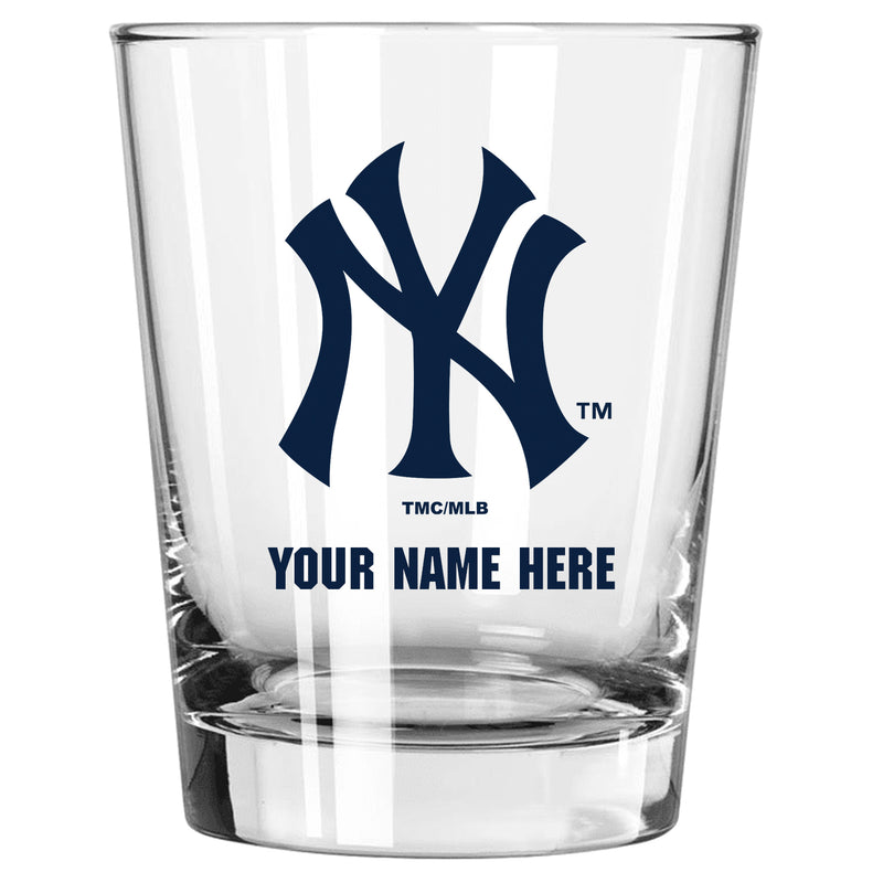 15oz Personalized Stemless Glass | New York Yankees