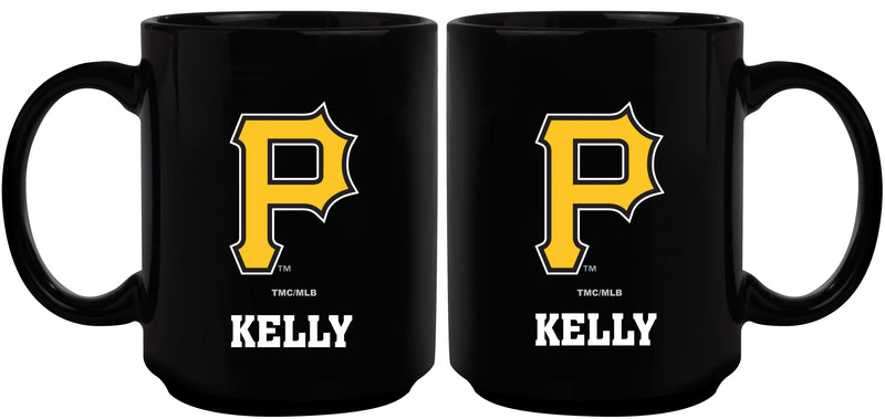 15oz Black Personalized Ceramic Mug  | Pittsburgh Pirates CurrentProduct, Drinkware_category_All, Engraved, MLB, Personalized_Personalized, Pittsburgh Pirates, PPI 194207502341 $21.86