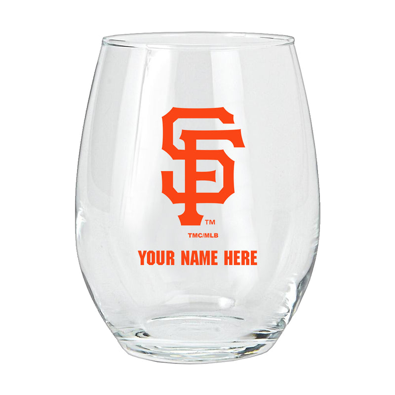 15oz Personalized Stemless Glass | San Francisco Giants