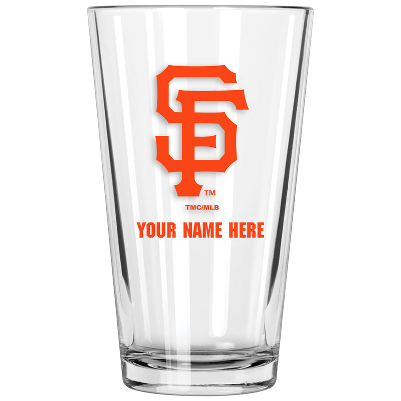17oz Personalized Pint Glass | San Francisco Giants