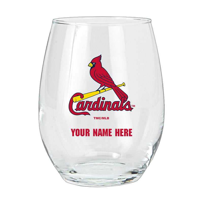 15oz Personalized Stemless Glass | St Louis Cardinals