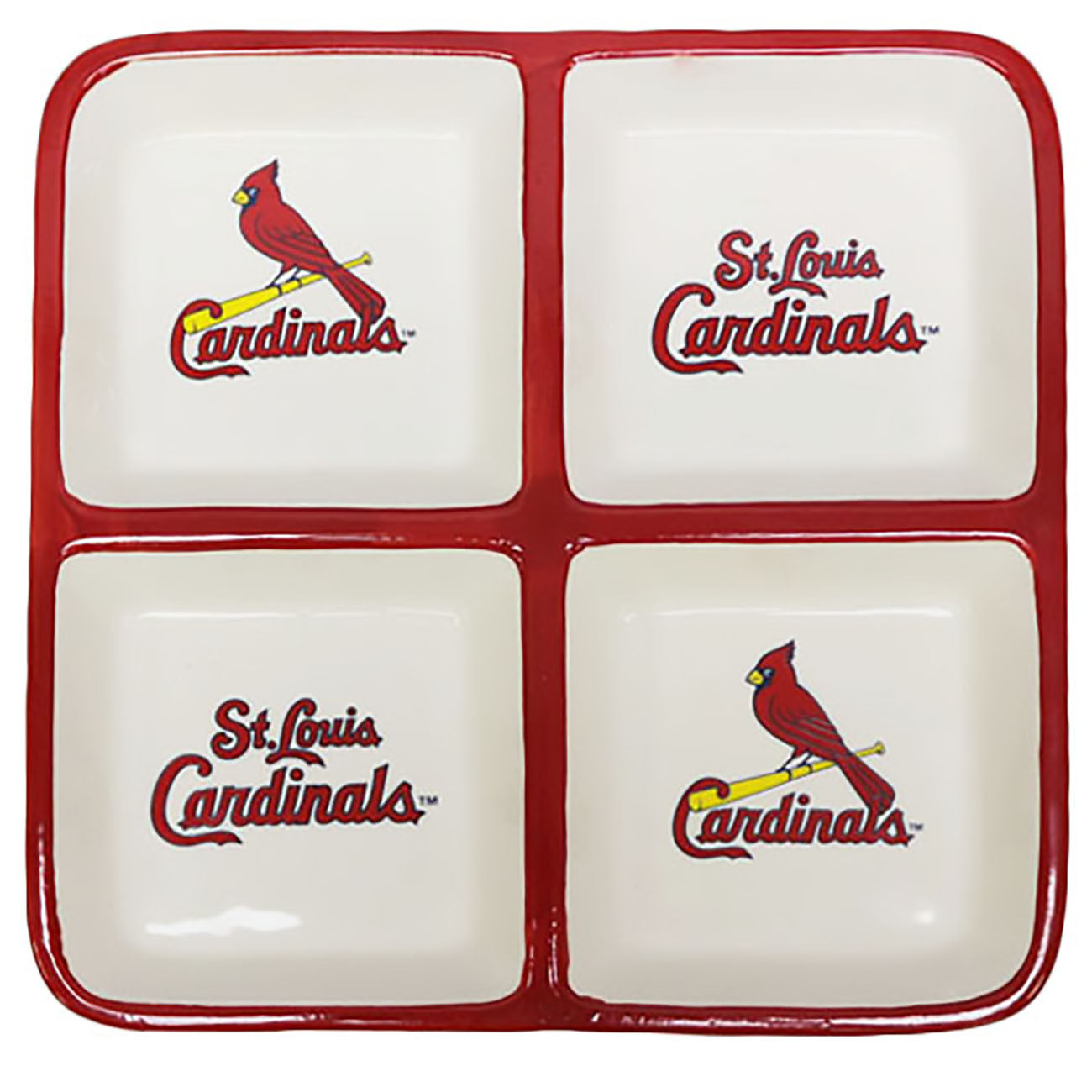 4 Section Square Tray | St Louis Cardinals at $35.99 only from The