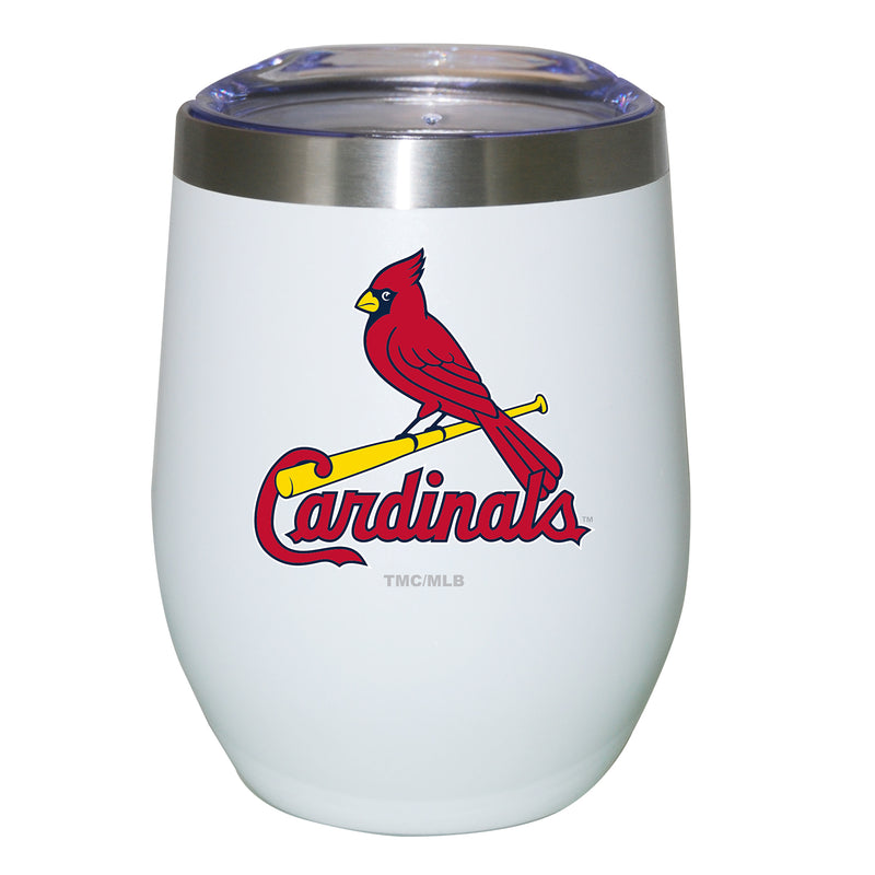 12oz White Stainless Steel Stemless Tumbler | St Louis Cardinals CurrentProduct, Drinkware_category_All, MLB, SLC, St Louis Cardinals 194207625194 $27.49