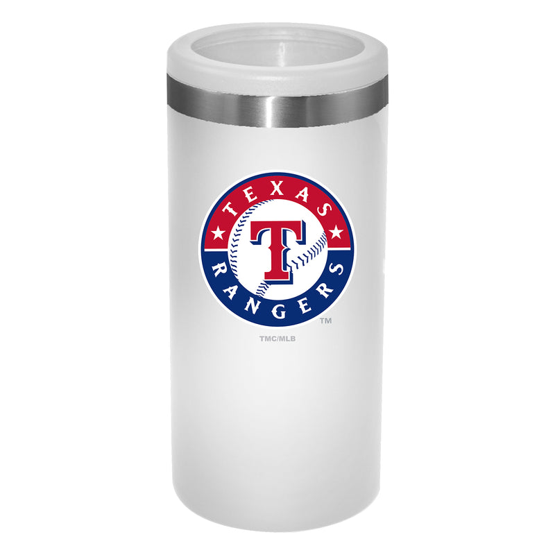 12oz White Slim Can Holder | Texas Rangers