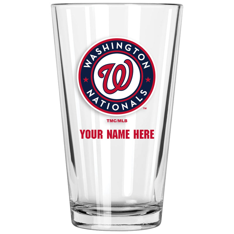 17oz Personalized Pint Glass | Washington Nationals