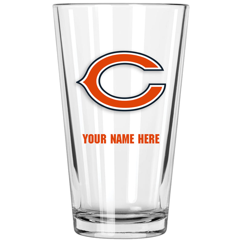 17oz Personalized Pint Glass | Chicago Bears
