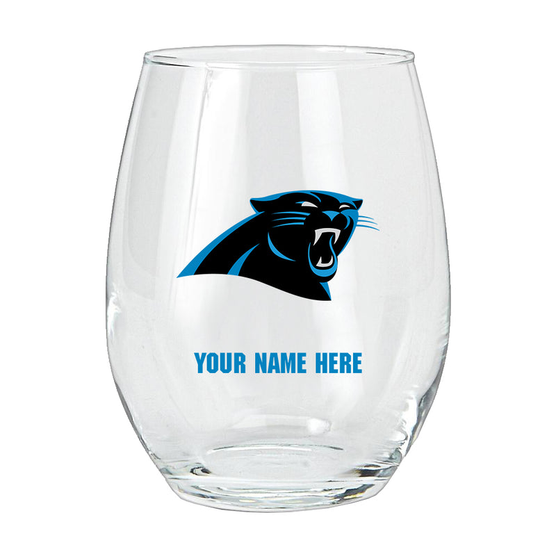 15oz Personalized Stemless Glass | Carolina Panthers