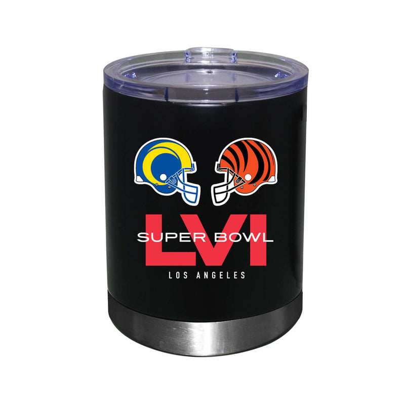 12oz Black Stainless Steel Lowball | Super Bowl LVI Dueling