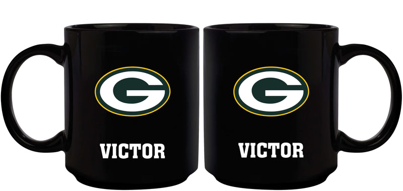 11oz Black Personalized Ceramic Mug | Green Bay Packers CurrentProduct, Custom Drinkware, Drinkware_category_All, GBP, Gift Ideas, Green Bay Packers, NFL, Personalization, Personalized_Personalized 194207372791 $20.11