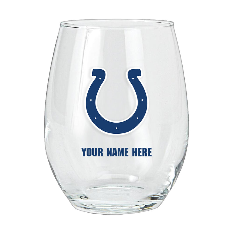 15oz Personalized Stemless Glass | Indianapolis Colts