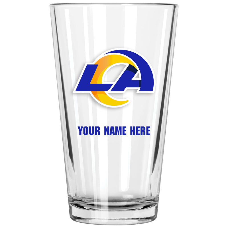17oz Personalized Pint Glass | Los Angeles Rams